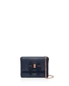 Ted Baker Bowii Bow Mini Bark Leather Crossbody Bag - Blue In Navy/rose Gold