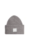 Acne Studios Pansy S Face Ribbed-knit Beanie Hat In Grey