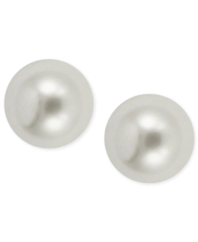 Anne Klein Gold-tone Simulated Pearl Stud Earrings In No Color
