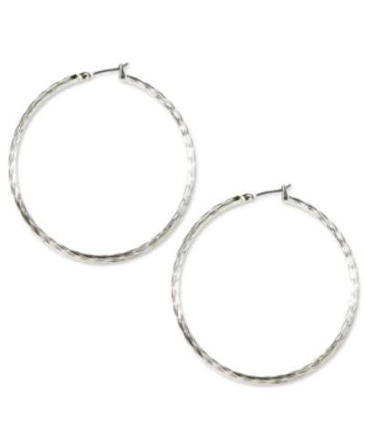 Anne Klein Silver-tone Large Hoop Earrings