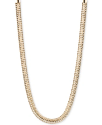 Anne Klein Silver-tone Flat Chain Necklace In Gold
