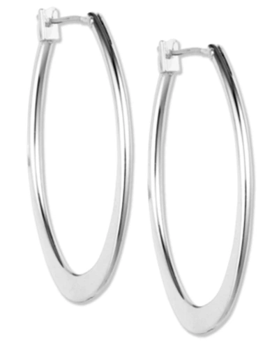 Anne Klein Silver-tone 3/4"oval Hoop Earrings