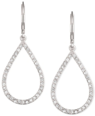 Anne Klein Pave Crystal Teardrop Earrings In Silver