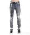 Hvman Chosen To Prevail Strat Super Skinny Fit Belt Jeans In Alloy
