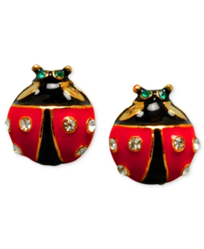 Betsey Johnson Ladybug Stud Earrings In Multi