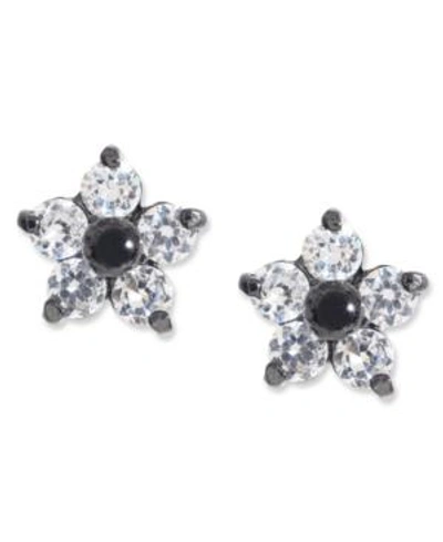 Betsey Johnson Crystal Star Stud Earrings In Silver