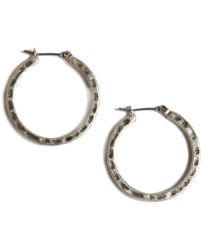 Lucky Brand Earrings, Small 1" Round Hoop In Silver
