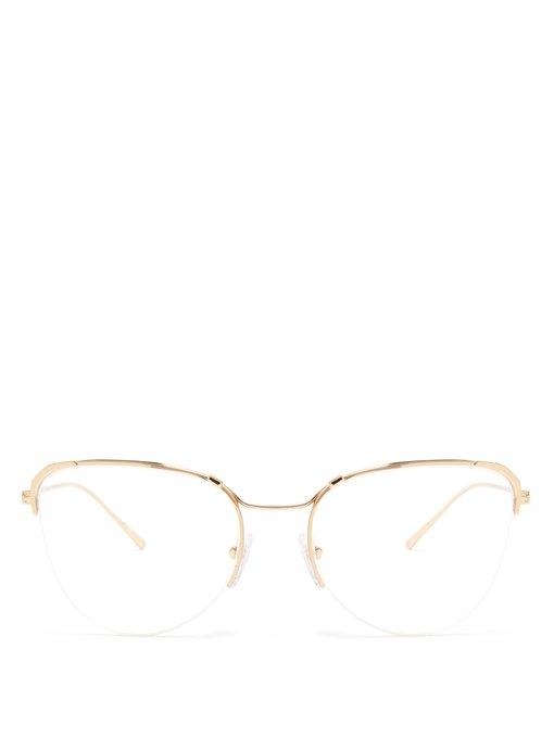 prada glasses gold