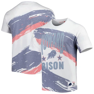 Mitchell & Ness White Howard Bison Paintbrush Sublimated T-shirt