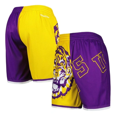 Mitchell & Ness Men's  Purple, Gold Lsu Tigers Big Face 5.0 Fashion Shorts In Purple,gold