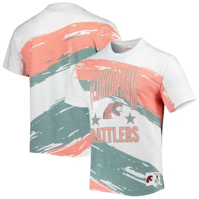 Mitchell & Ness Men's  White Florida A&m Rattlers Paintbrush Sublimated T-shirt