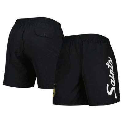 Mitchell & Ness Black New Orleans Saints Team Essentials Nylon Shorts