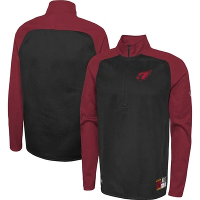 New Era Black Arizona Cardinals Combine Authentic O-line Raglan Half-zip Jacket