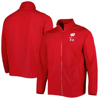 Under Armour Red Wisconsin Badgers Squad 3.0 Full-zip Jacket