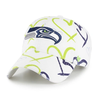 47 Girls Youth ' White Seattle Seahawks Adore Clean Up Adjustable Hat