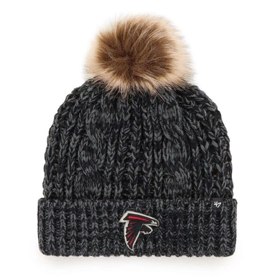 47 ' Black Atlanta Falcons Logo Meeko Cuffed Knit Hat With Pom