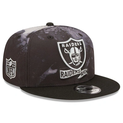 New Era Black Las Vegas Raiders Ink Dye 2022 Sideline 9fifty Snapback Hat