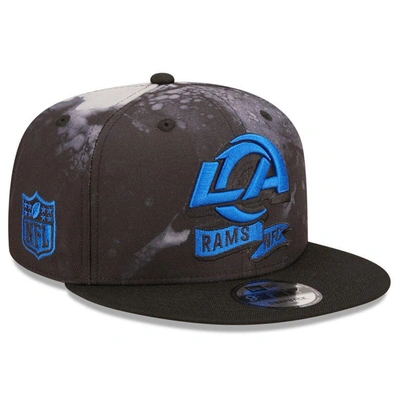 New Era Black Los Angeles Rams Ink Dye 2022 Sideline 9fifty Snapback Hat