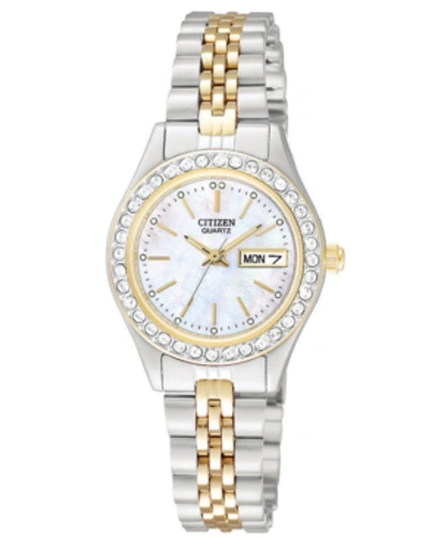 Citizen Women's Two Tone Stainless Steel Bracelet Watch 26mm Eq0534-50d In No Color