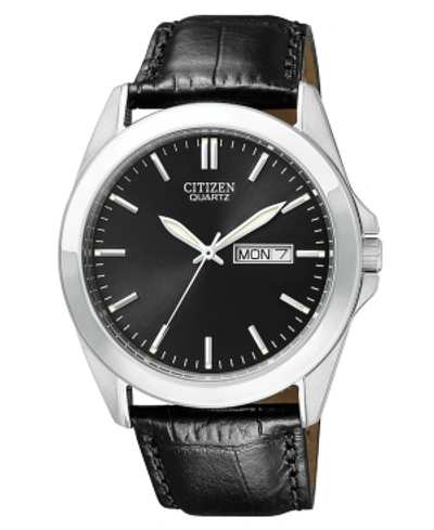 Citizen Men's Black Croc Embossed Leather Strap Watch 41mm Bf0580-06e In No Color