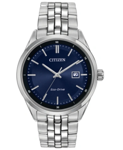 Citizen Men's Eco-drive Stainless Steel Bracelet Watch 41mm Bm7251-53l In Blue