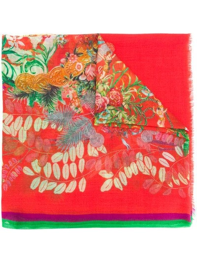 Etro Mixed Floral Print Scarf In Yellow