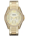 Fossil Women's Riley Gold-tone Stainless Steel Bracelet Watch 38mm Es3203