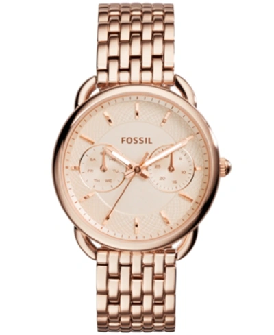 Fossil Women's Tailor Rose Gold-tone Stainless Steel Bracelet Watch 35mm