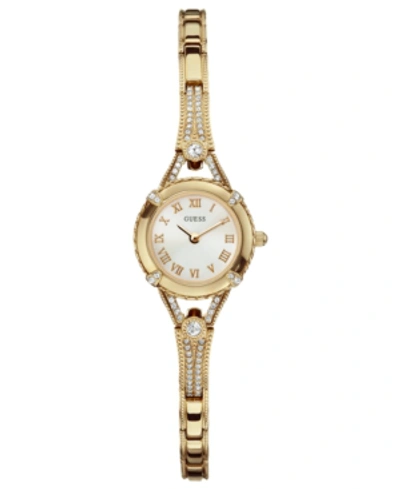 Guess Watch, Women's Gold Tone Bracelet 22mm U0135l2 In White