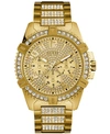 Guess Men's Crystal Gold-tone Stainless Steel Bracelet Watch 46mm