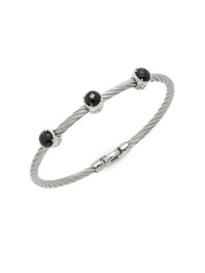 Alor Women's Stainless Steel Triple Onyx Bracelet In Grey