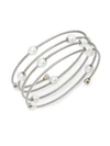 Alor Classique 1.6mm White Round Freshwater Pearl, 18k White Gold & Stainless Steel Bracelet In White Gold - Silver