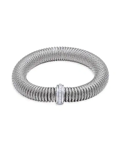 Alor Stainless Steel, 18k White Gold & Diamond Bracelet