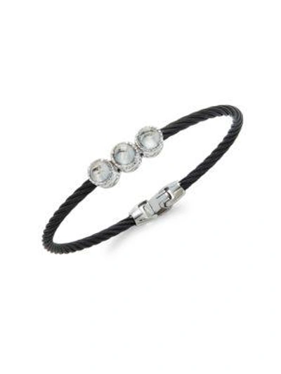 Alor Women's Staineless Steel & 14k White Gold Bracelet In Black