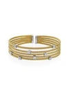 Alor Women's Classique Two Tone Stainless Steel,18k Gold & Diamond Bracelet