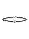 Alor Noir Stainless Steel And 18k White Gold Bangle Bracelet In Black