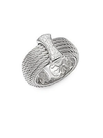 Alor Cable 18k White Gold Band Ring