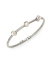 Alor Classique White Topaz, 18k Yellow Gold & Stainless Steel Bangle Bracelet In Silver - Gold
