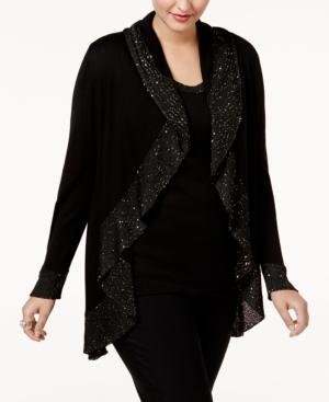 plus size sequin cardigan