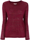 Isabel Marant Étoile Striped Long Sleeve T-shirt In Red