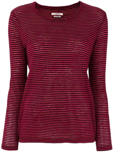 Isabel Marant Étoile Striped Long Sleeve T-shirt In Red