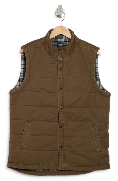 Union Quilted Vintage Twill Vest In Beast