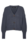 Vero Moda Lea V Neck Button-front Cardigan In Ombre Blue