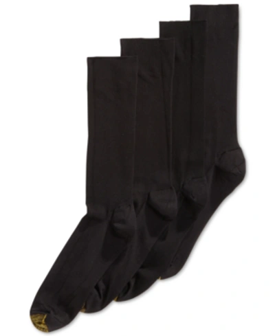 Gold Toe Men's Bonus 4-pack Dress Metropolitan Crew Socks In Black