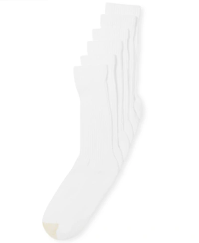 Gold Toe Men's 6-pack Extended Athletic Crew Socks In White