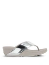 Fitflop Swoop Toe Thong Sandals In Silver Mirror
