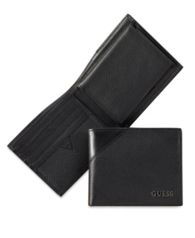 Guess Men's  Monterrey Billfold Wallet With Removable Passcase In Black