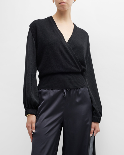 Brochu Walker Phinneas Wrap-front Layered Looker In Black Onyx Bkonx