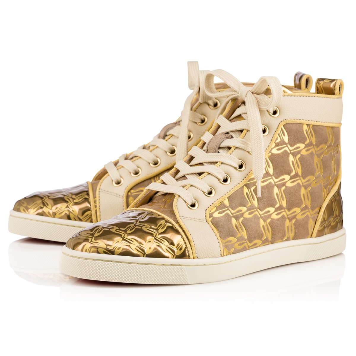 Christian Louboutin Bip Bip Women's Flat Gold/sable Suede - Women Shoes ...