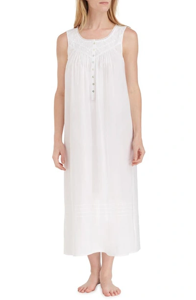 Eileen West Sleeveless Cotton Lawn Ballet Nightgown In White